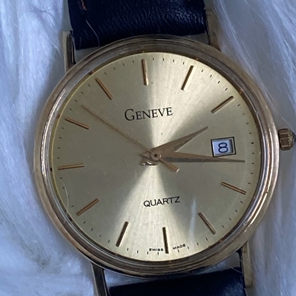 Fine VINTAGE 14K GOLD Geneve Men's Quartz Watch 🌻 - Picture 2 of 8
